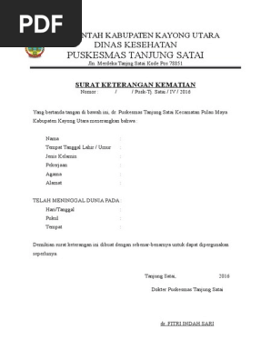 Surat Keterangan Kematian Pdf