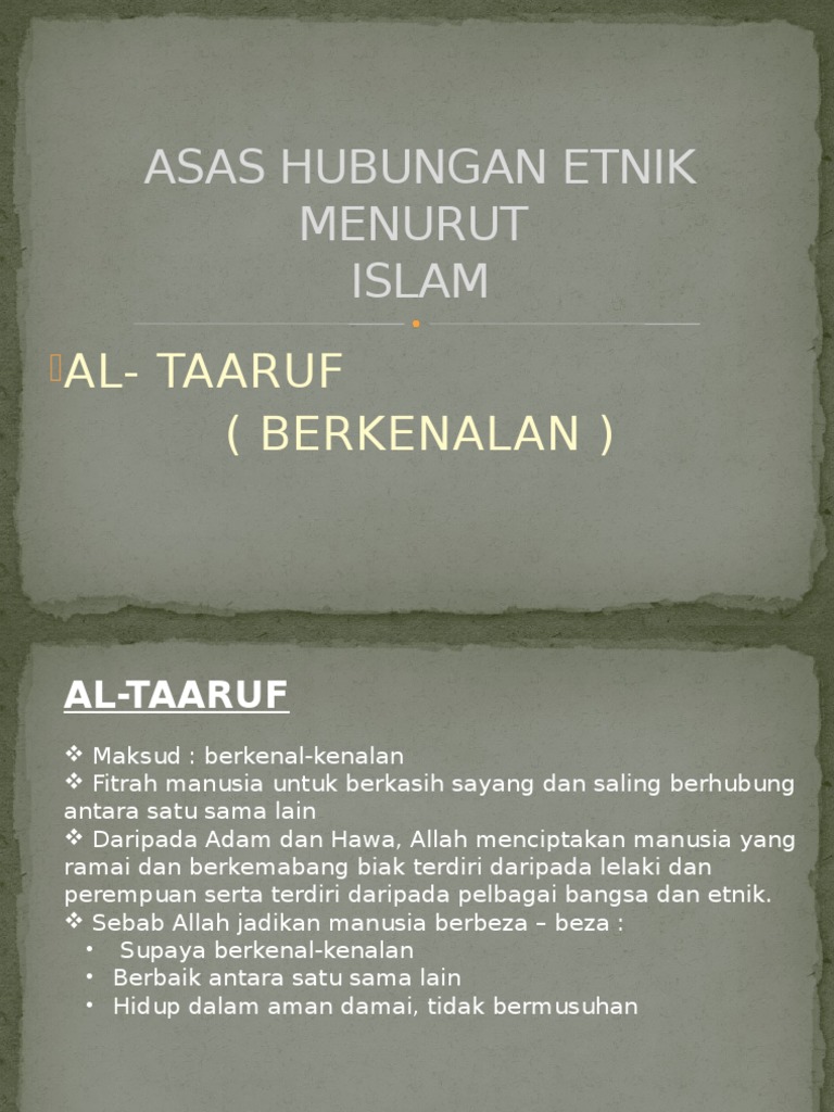 Bab 8 Asas Dan Aplikasi Al Taaruf Pdf