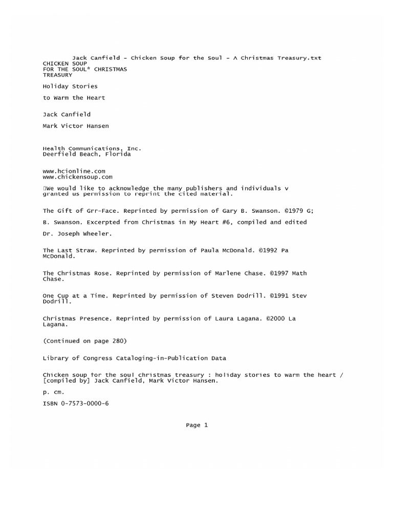 chicken soup for the soul-christmas treasury | pdf