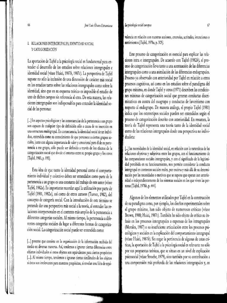 Teoría de la Identidad Social de Tajfel | PDF | Teoría | Psicología Social