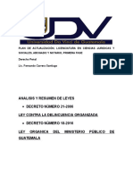 Analisis Del Decreto Número 21-2006 Ley Contra La Delincuencia Organizada y Decreto 18-2016 Ley Organica Del Ministerio Publico