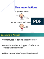MSE 101 - Lecture 7 - Crystalline Imperfections