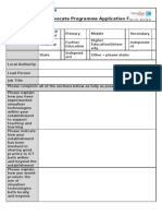 Visualiser Forum Advocate Application Form