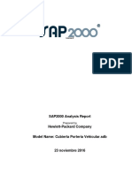 SAP2000 Analysis Report for Cubierta Porteria Vehicular.sdb