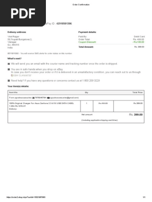Order Confirmation