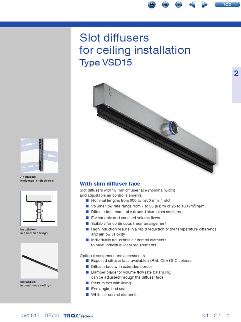 VSD15 Slot Diffuser Installation Guide | PDF | Duct (Flow ...