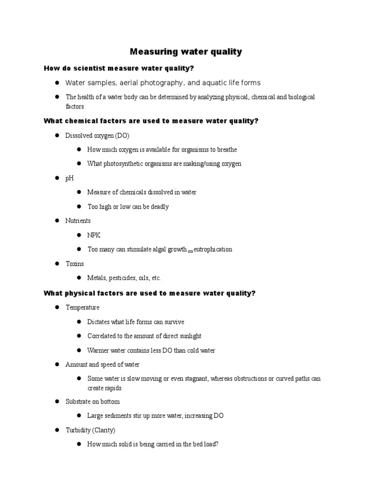 Water Quality Notes PDF