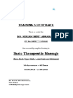 Massage Training Certificate - Miriam