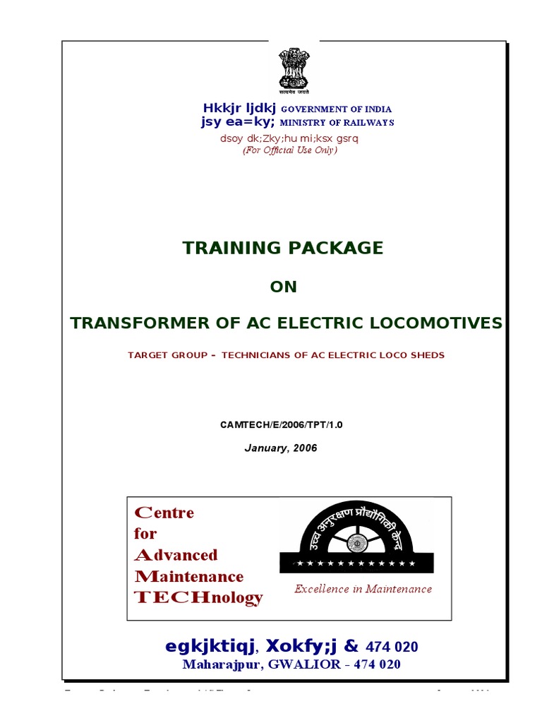 Transformer Training for Electric Locomotives | PDF | Transformer ...