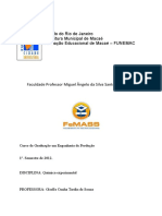 Modelo Relatórios Práticas de Química I Experimental