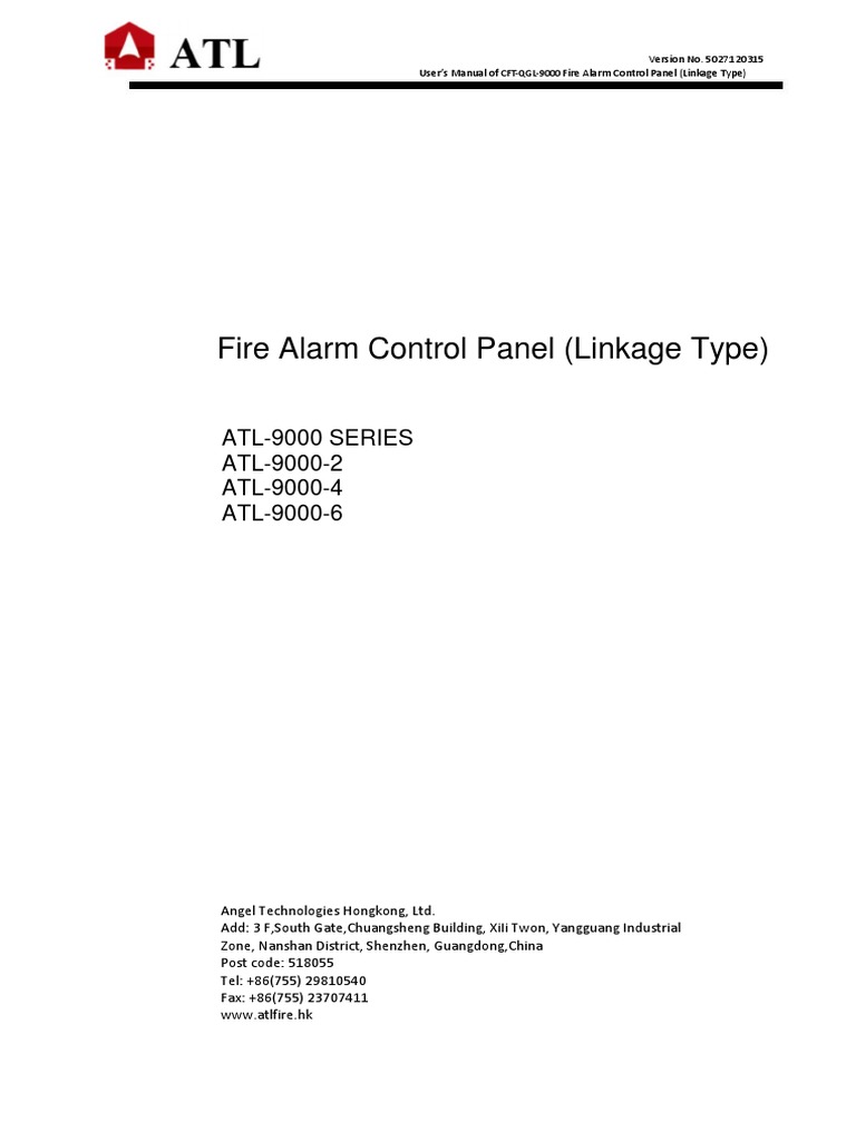 Fire Alarm Control Panel (Linkage Type) ATL9000 SERIES ATL90002