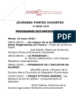 Programme Portes Ouvertes 15 Mars 2016 CREAD