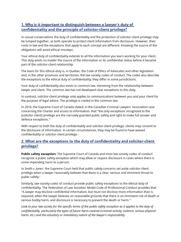 Why Is It Important To Distinguish Between A Lawyer's Duty of