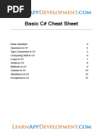 Basic C# Cheat Sheet