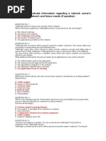 Gather and Evaluate Information Regarding A Network Owner's Current Data Network and Future Needs (9 Question)