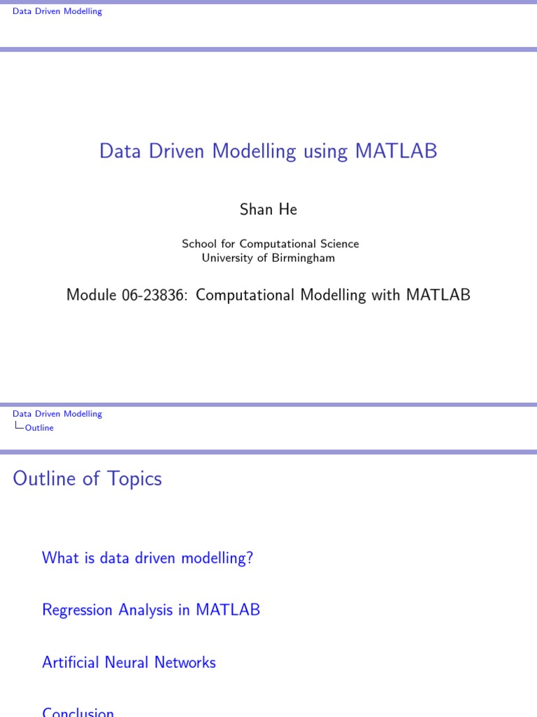 Data Driven Modelling Using MATLAB | PDF | Regression Analysis ...