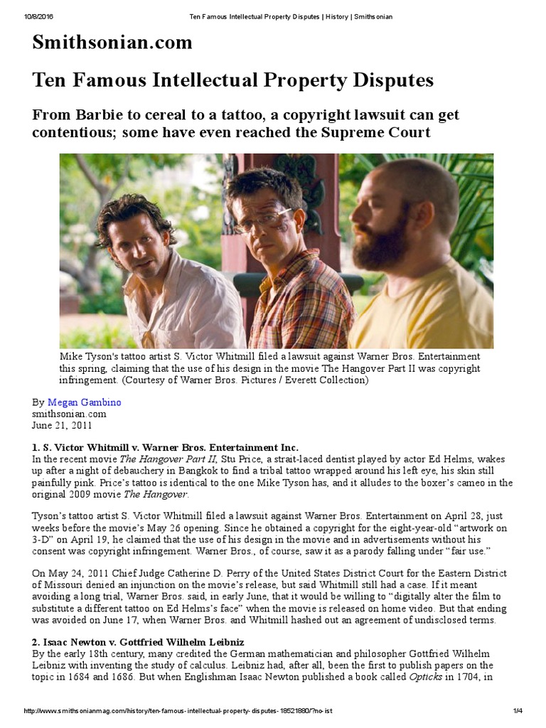 Ten Famous Intellectual Property Disputes History Smithsonian PDF