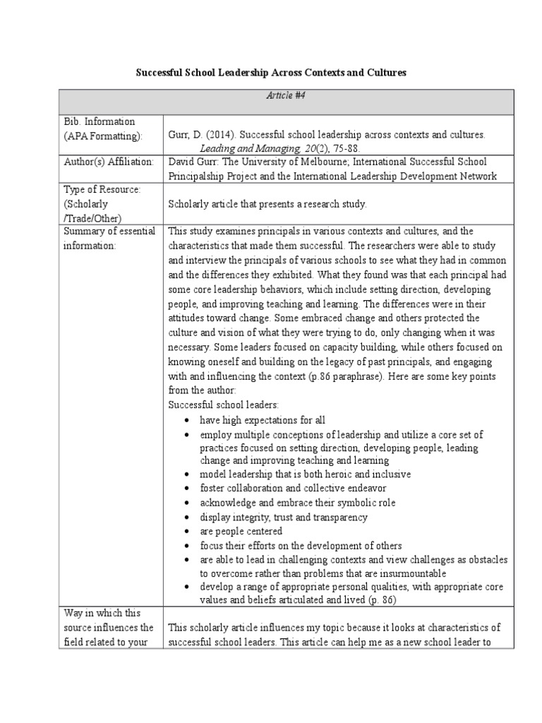 Effective School Leadership Traits | PDF | Leadership | Educational ...