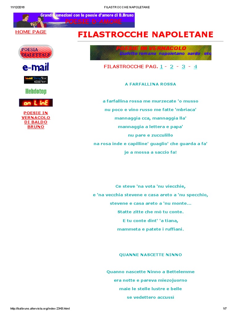 Dialetto Napoletano Poesie Di Natale In Napoletano.Filastrocche Napoletane