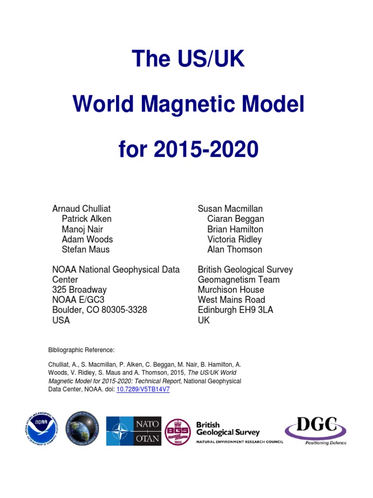 Magnetic Model for Defense & Navigation | PDF | Earth's Magnetic Field ...
