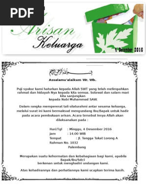 8400 Contoh Surat Undangan Pembukaan Arisan Terbaru