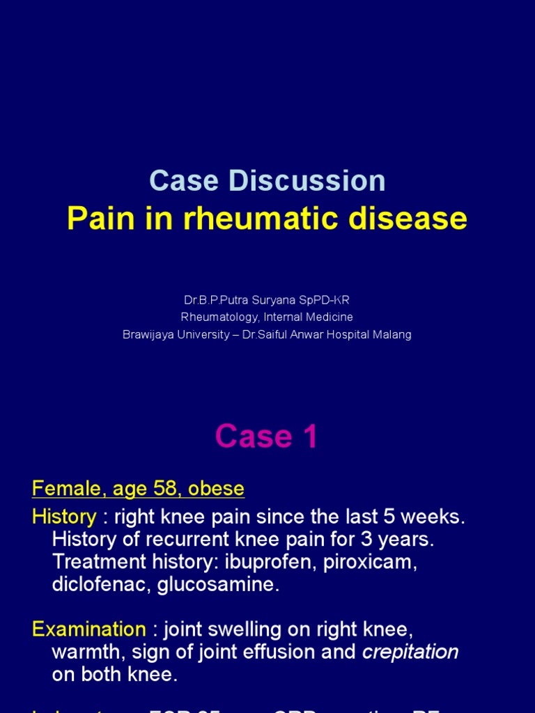 Rheumatic Disease Pain Case Studies | PDF | Arthritis | Rtt