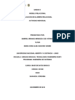 Modelo Relacional y Aplicacion de Algebra Relacional - Aporte Indiviadual Gabriel Brango