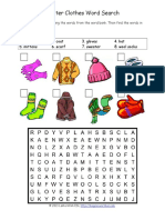 Winter Clothes Word Search