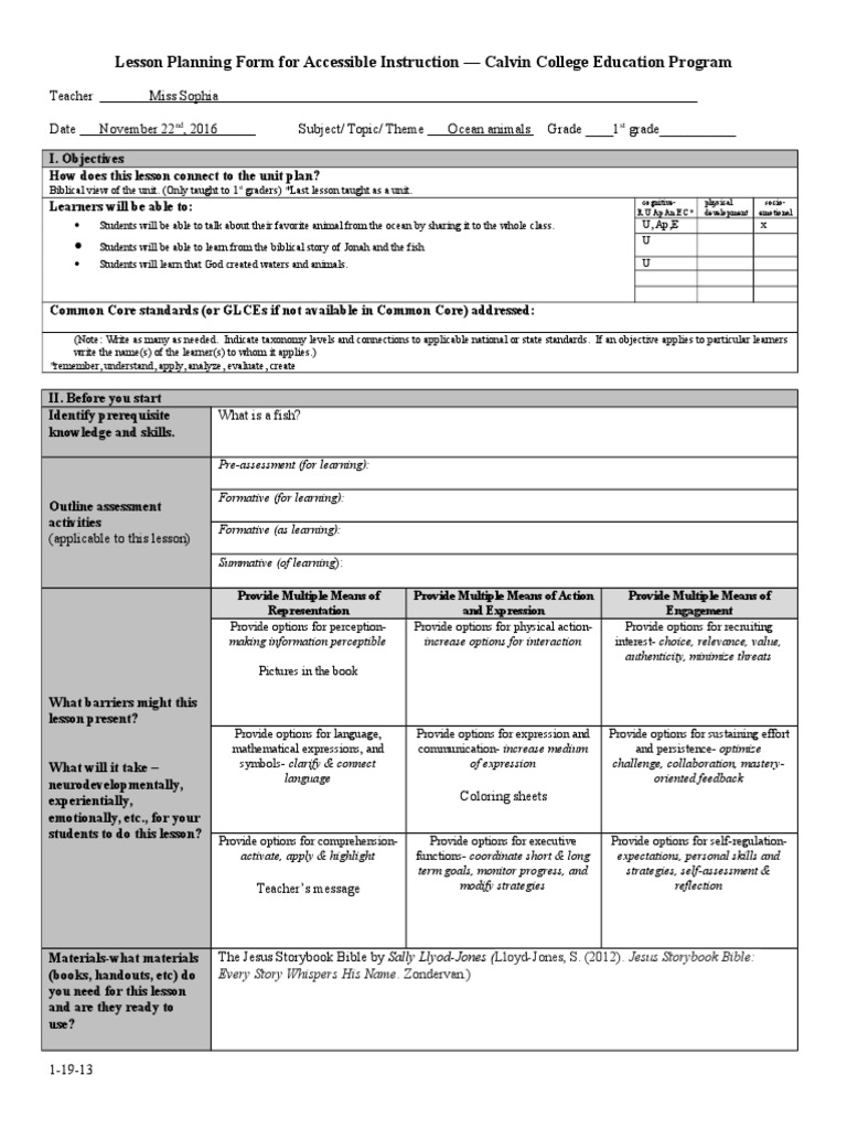 Lesson Plan 5 Draft PDF Lesson Plan Quality Of Life