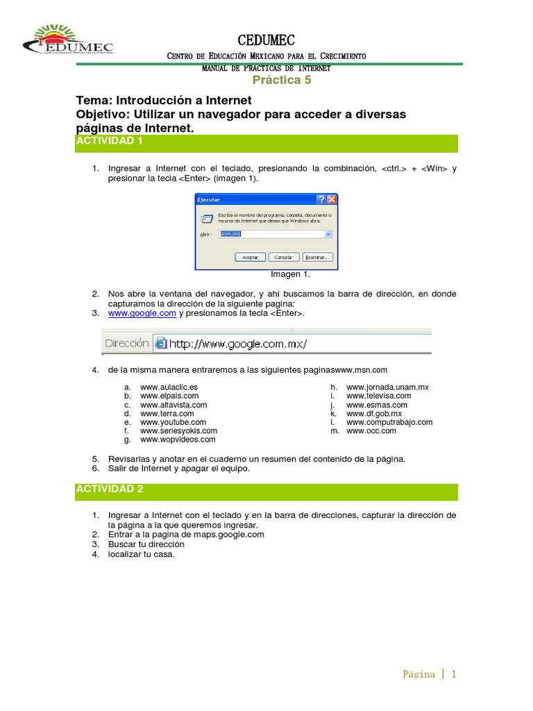 Ejercicios de Internet | PDF | Internet | Correo electrónico