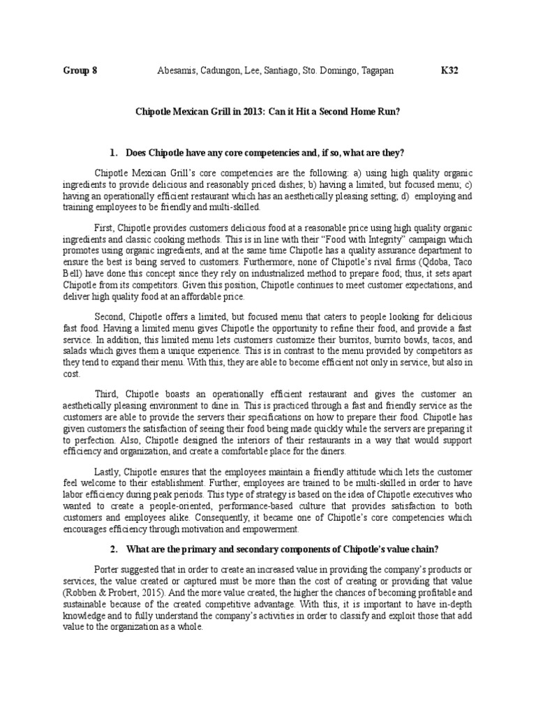 Chipotle Case Questions PDF Chipotle Mexican Grill Marketing