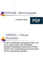 EXPLAIN - Terminologies: A Quick Look