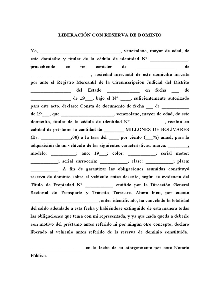 Carta De LiberaciÃ³n De Credito Hipotecario Santander  New Sample h