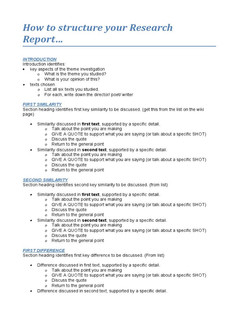 How To Structure Your Research Report | PDF