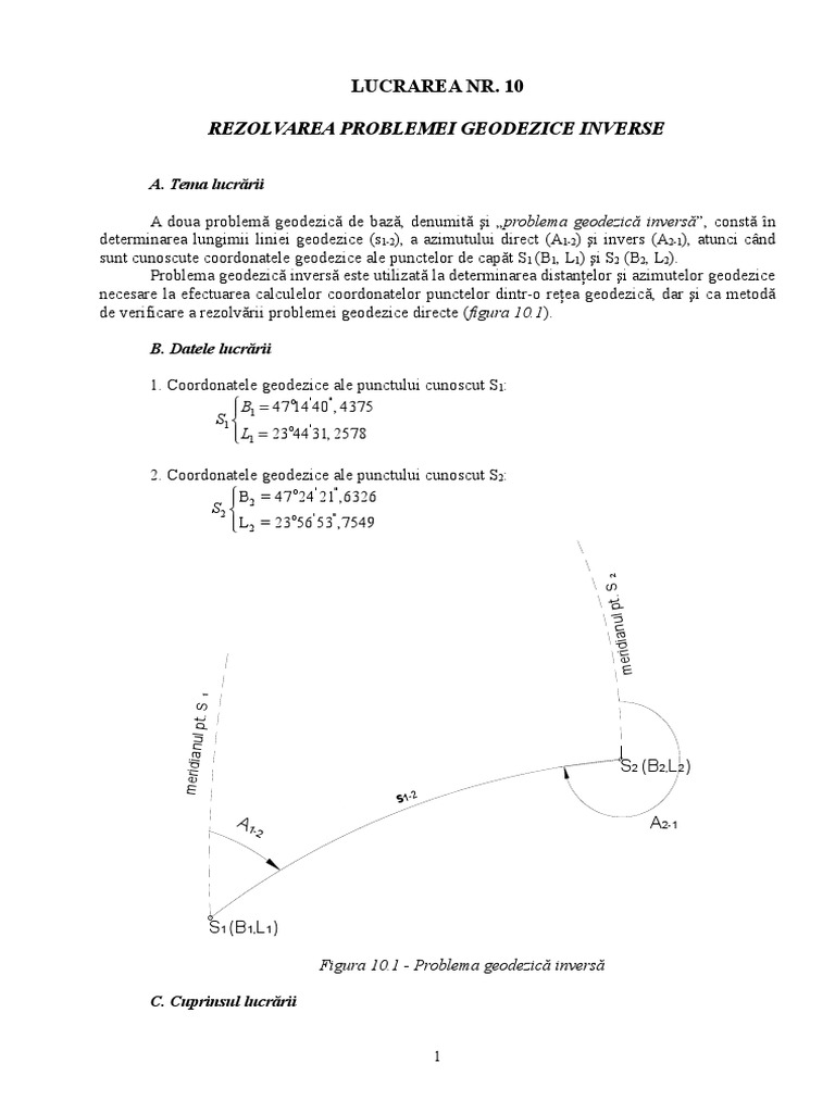 Lucrarea NR - 10 Geodezie | PDF