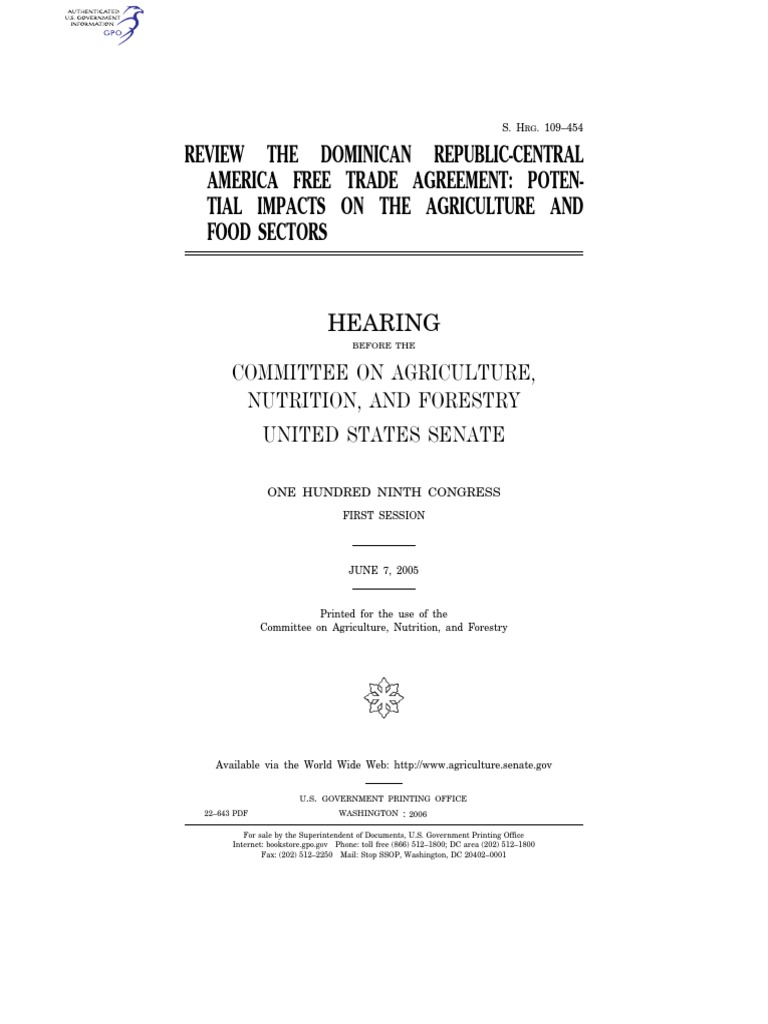 Review The Dominican Republic-Central America Free Trade Agreement ...