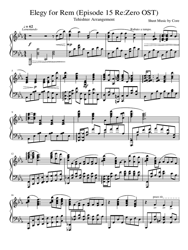 Elegy For Rem (Episode 15 Re Zero OST) 1 | PDF
