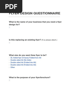 Flyer Design Questionnaire