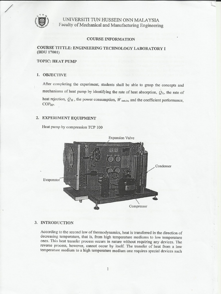Heat Pump Lab Report PDF PDF