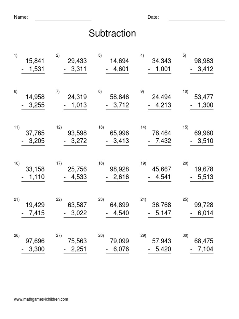 Subtraction 17 | PDF
