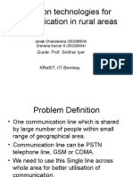 Study On Technologies For Communication in Rural Areas: Guide: Prof. Sridhar Iyer