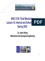 MAE 3130: Fluid Mechanics Lecture 10: Internal and External Flows Spring 2003