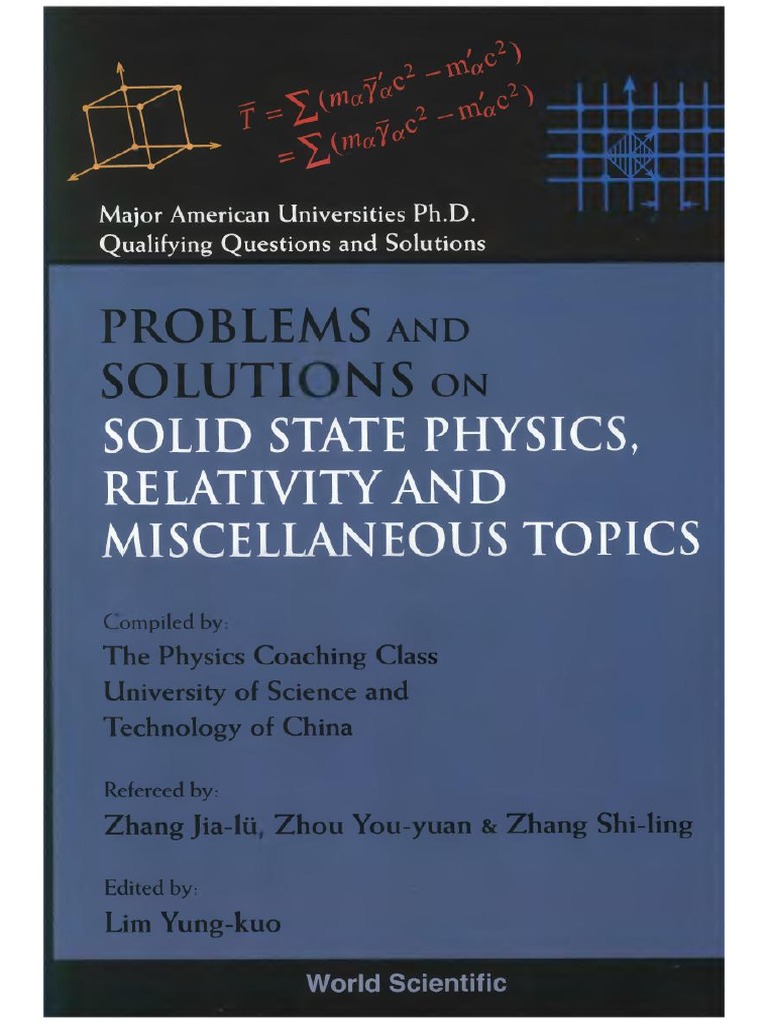 【中古】 Problems and Solutions on Solid State Physics, Relativity and Miscellaneous Topics/WORLD SCIENTIFIC PUB CO INC/Yung-Kuo Lim Problems and Solutions On Solid State Physics, Relativity and
