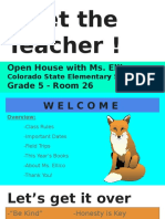 Meet The Teacher !: Open House With Ms. Ellico Grade 5 - Room 26