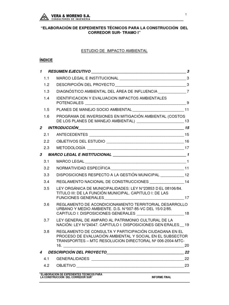 Eia Transporte | PDF | Evaluación de impacto ambiental | Dominio eminente