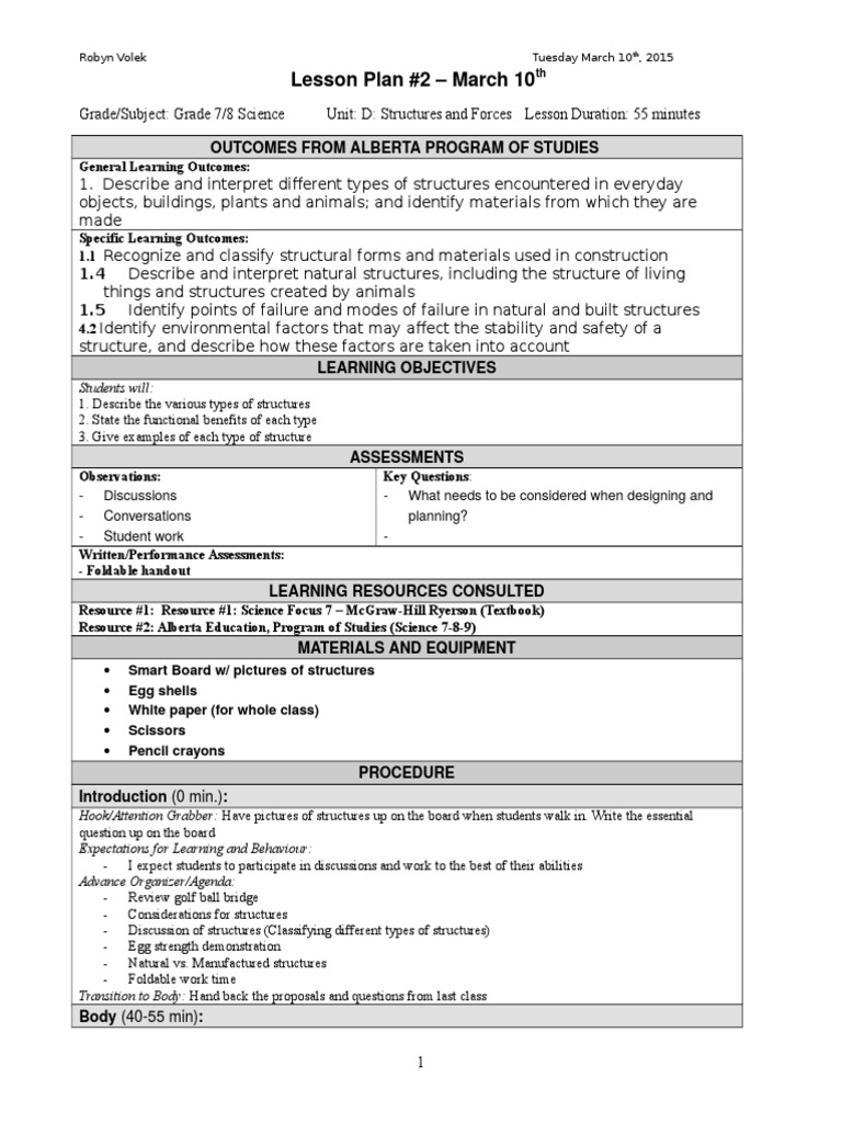 Grade 7-8 Structures and Forces March 10 | PDF | Educational Assessment ...