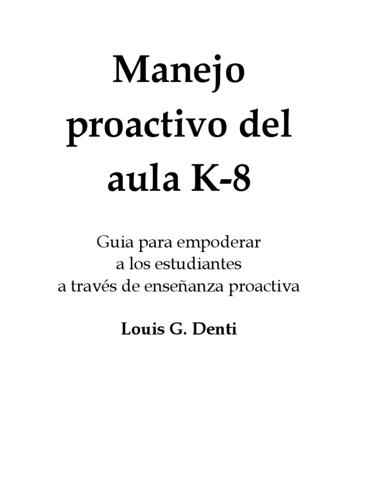 Proactive Classroom Management Final Version Pdf Adultos Maestros
