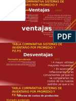 Tabla Comparativa Metodos Peps y Promedio