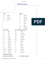 Word Forms: Examples of Usage