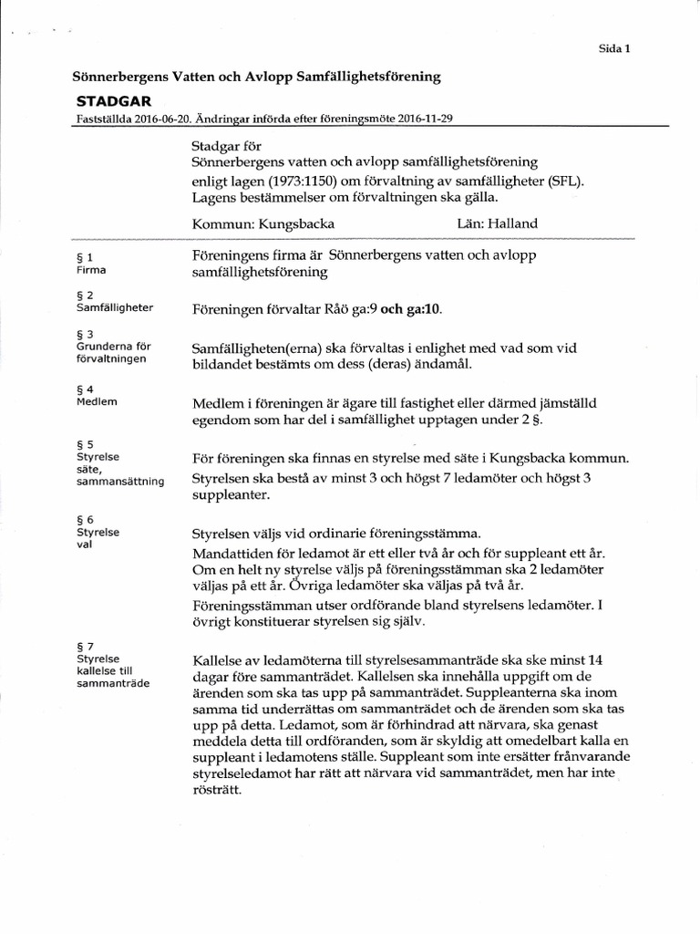 Svas Stadgar Efter Foreningsmote 161129